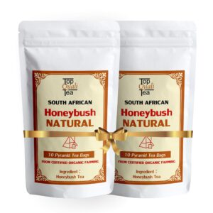 SOUTH AFRICAN HONEYBUSH 10 PYRAMID TEA BAGS EACH PACK OF 2 NATURALLY CAFFEINE FREE
